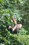 Man on Zipline of Canopy Tour