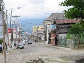 La Ceiba, Looking from the Beach South Down a  Main Street.