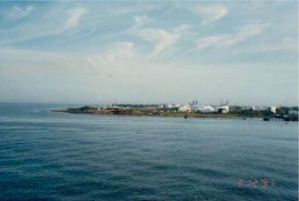 Approaching Puerto Cortez on the Regal Voyager