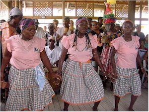 Garifuna dancers still going.